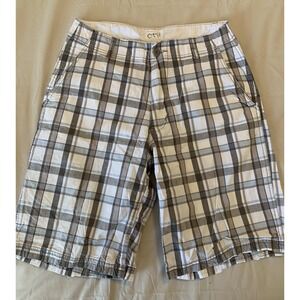 One‎ Tough Brand OTB Shorts Men's 30 Blue/Gray Plaid Golf Outdoor Skater Casual